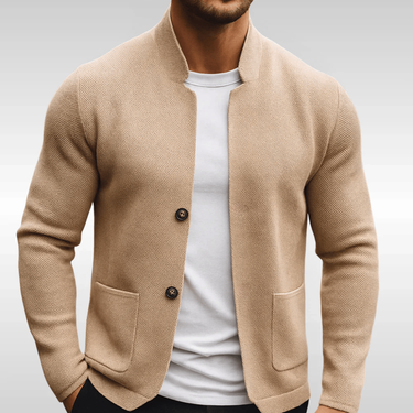 Beige button cardigan - Beaulin Paris