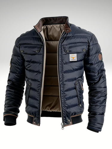 Navy Quilted Jacket - Beaulin Paris