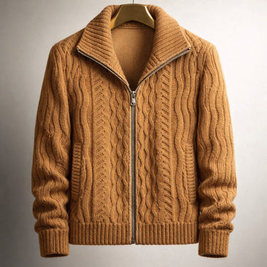 Brown zip cardigan - Beaulin Paris