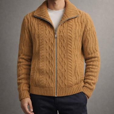 Brown zip cardigan - Beaulin Paris