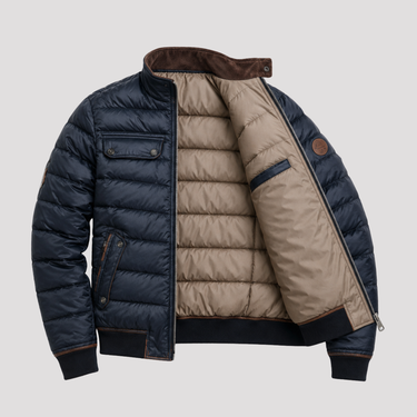 Navy bomber jacket detail - Beaulin Paris