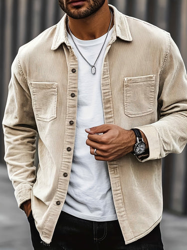 Beige corduroy overshirt - Beaulin Paris