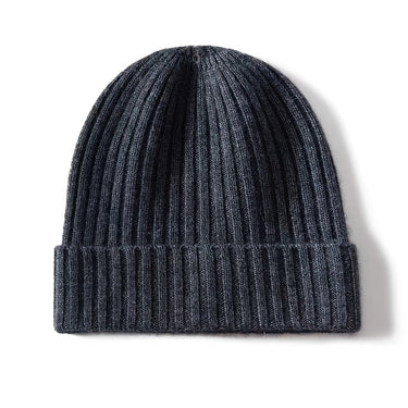 Dark Grey ribbed beanie - Beaulin Paris