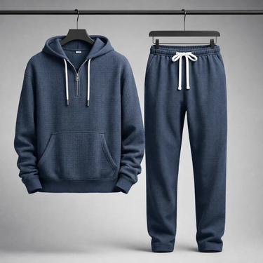 Light Blue waffle knit set - Beaulin Paris