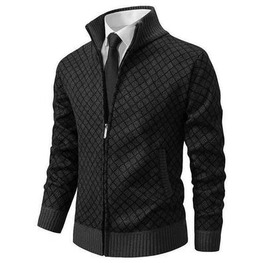 Black waffle knit cardigan - Beaulin Paris