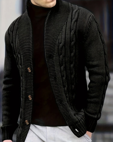 Pull Homme Torsadé Col Large Anthracite