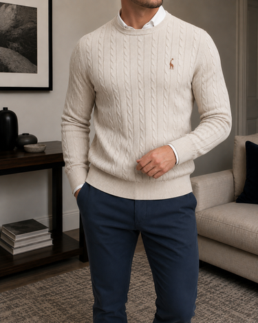 Beige Knit Sweater - Beaulin Paris