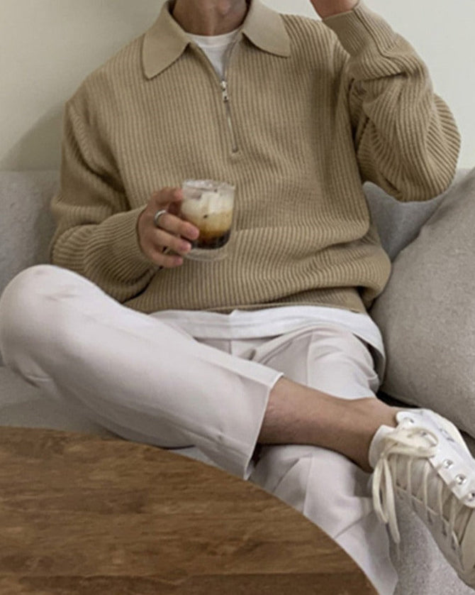 Men's Cabourg Zip-Up Sweater — Beaulin Paris