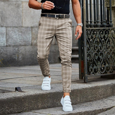 Beige checked chino - Beaulin Paris