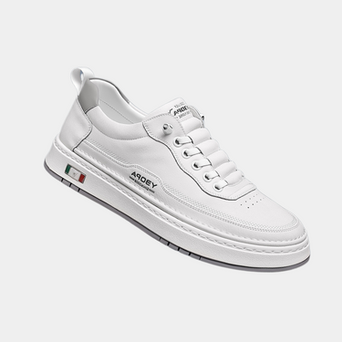 White leather effect sneakers - Beaulin Paris