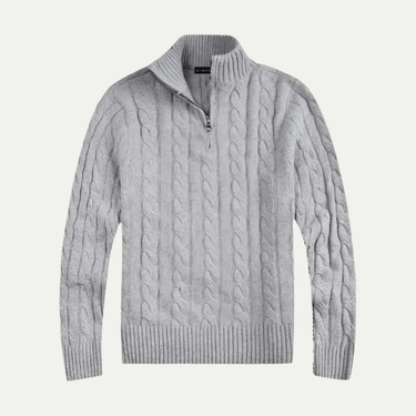 Grey cable knit sweater - Beaulin Paris