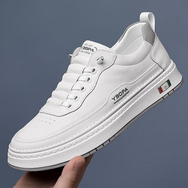 White leather effect sneakers - Beaulin Paris
