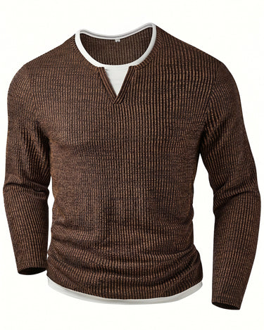 Men's Honfleur Two-Tone Ribbed Sweater — Beaulin Paris