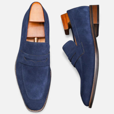 Navy penny loafers - Beaulin Paris