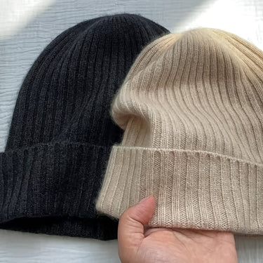 Dark Grey ribbed beanie - Beaulin Paris