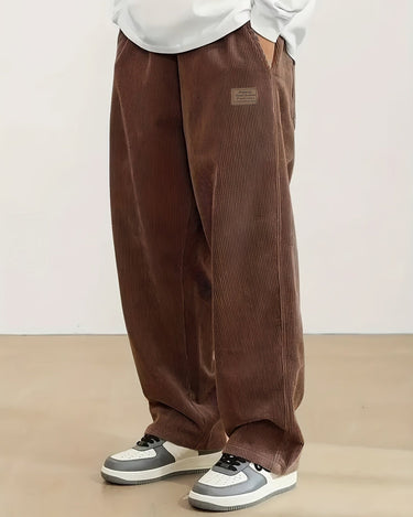 Pantalon velours côtelé Marron Foncé