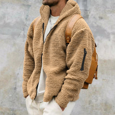 Khaki sherpa fleece jacket - Beaulin Paris