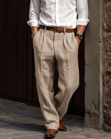 Beige Trousers - Beaulin Paris