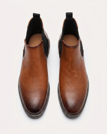 Bottines Homme en Simili Cuir - Marron Roux - Beaulin Paris
