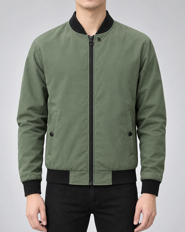 Beaulin Paris Blouson Homme Style Aviateur Olive - vue de face