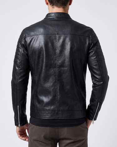 Black biker jacket - Beaulin Paris