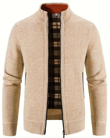 Pull Homme Doublé Zip Intégral Col Montant