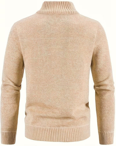 Pull Homme Doublé Zip Intégral Col Montant