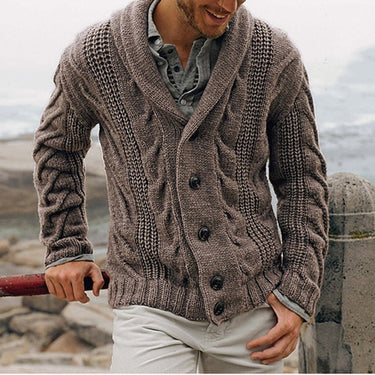 Brown chunky cardigan - Beaulin Paris