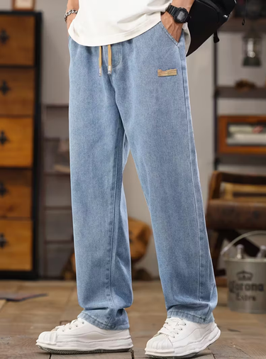 Light Blue straight leg jeans - Beaulin Paris