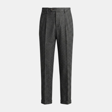 Dark Grey herringbone trousers - Beaulin Paris