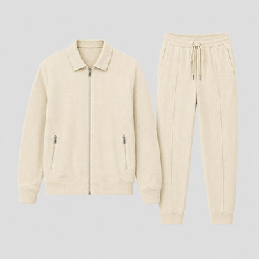 Beige waffle knit tracksuit - Beaulin Paris