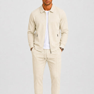 Beige waffle knit tracksuit - Beaulin Paris
