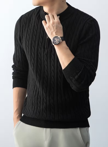 Black cable knit jumper - Beaulin Paris