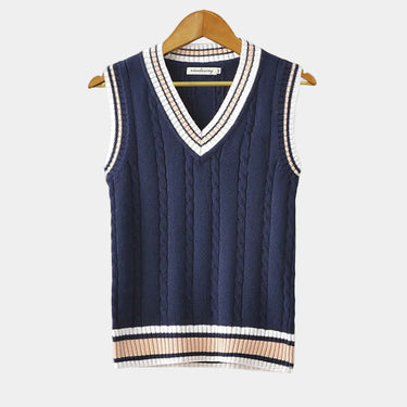 Navy sleeveless jumper - Beaulin Paris