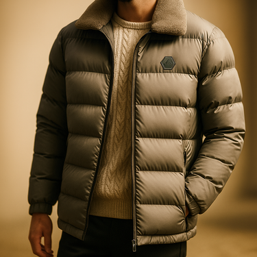 Khaki padded jacket - Beaulin Paris
