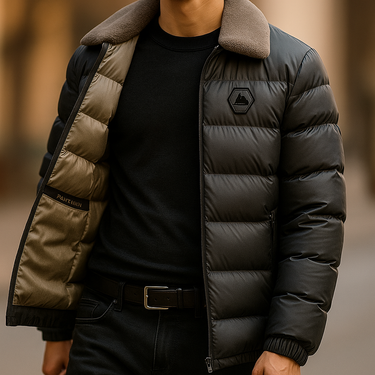 Khaki padded jacket - Beaulin Paris