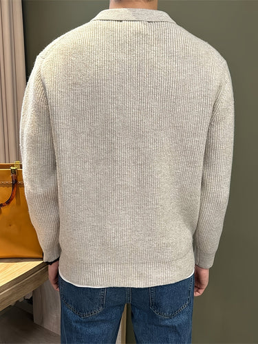 Beige ribbed polo - Beaulin Paris