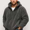 Dark Grey teddy fleece hoodie - Beaulin Paris