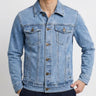 Beaulin Paris Veste en Jean Homme Style Trucker Bleu Clair - vue de face