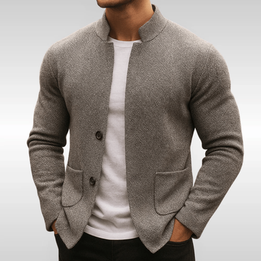 Grey button cardigan - Beaulin Paris