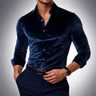 Navy velvet shirt - Beaulin Paris