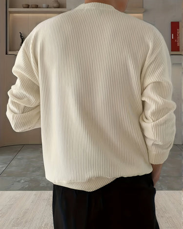 Men's Cream Crew Neck Sweater — Beaulin Paris