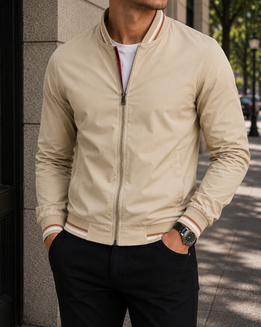 Khaki Bomber Jacket - Beaulin Paris