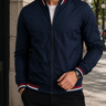 Dark Blue Bomber Jacket - Beaulin Paris