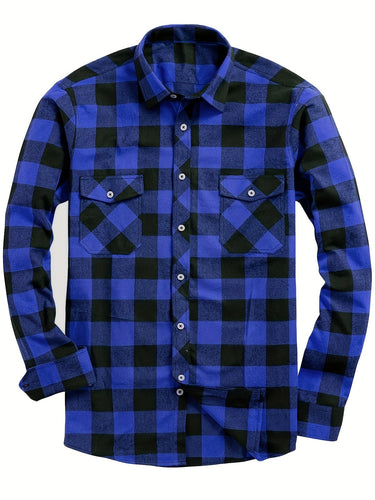 Blue checked flannel shirt - Beaulin Paris