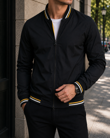 Black Bomber Jacket - Beaulin Paris