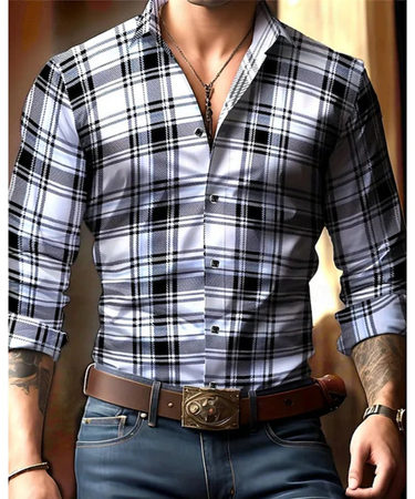 Grey plaid shirt - Beaulin Paris