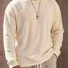 Men's Beige Loose Crew Neck Sweater — Beaulin Paris