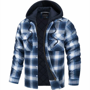 Light Blue hooded flannel jacket - Beaulin Paris