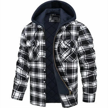 Black hooded flannel jacket - Beaulin Paris